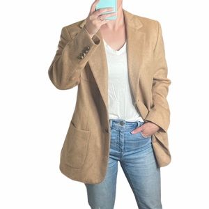 Talbots Vintage Camel Hair Blazer Tan Cream Size 10 *flawed